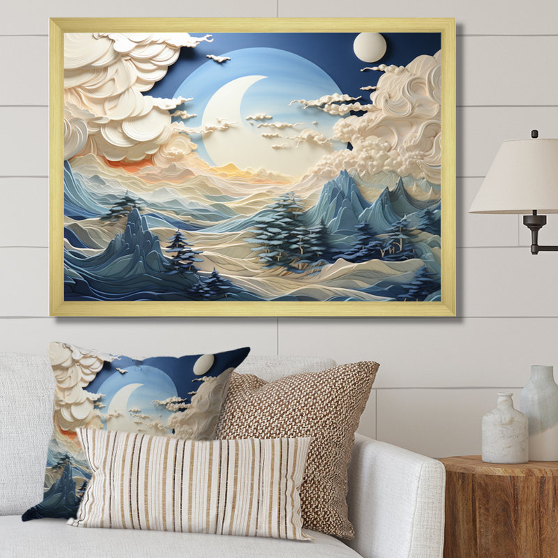Clouds Celestial Landscape I - Landscapes Canvas Art Print, H 30 po x l 40 po x P 1,5 po, Encadrement doré