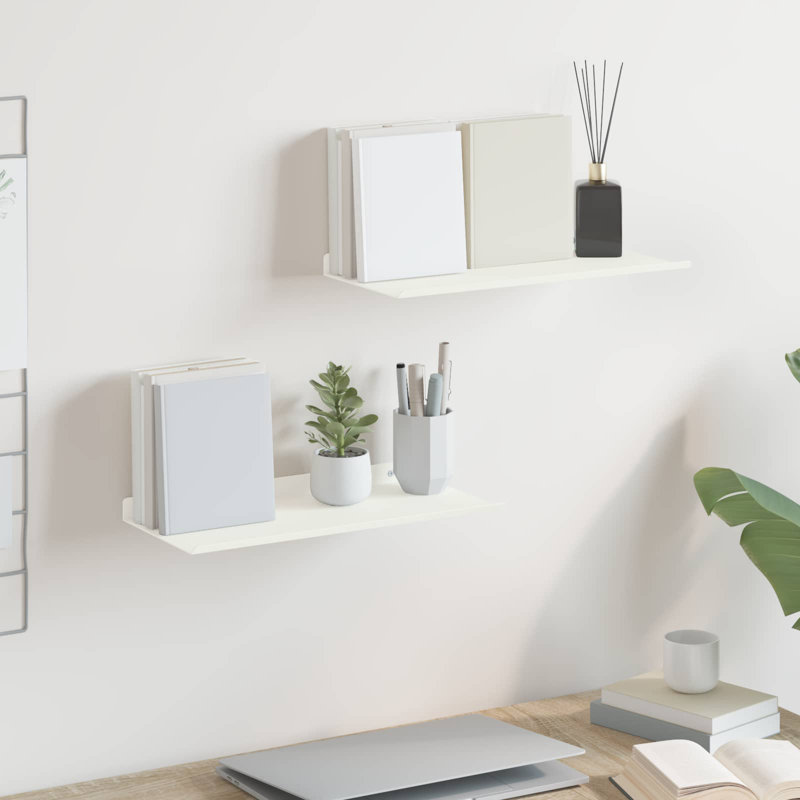 Steel Floating Shelf, White