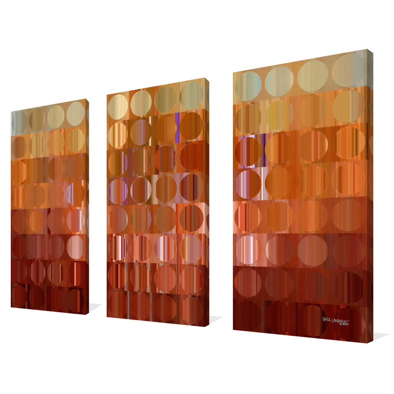 "Circles and Squares # 16" par Mark Lawrence, ensemble de 3 impressions sur toile