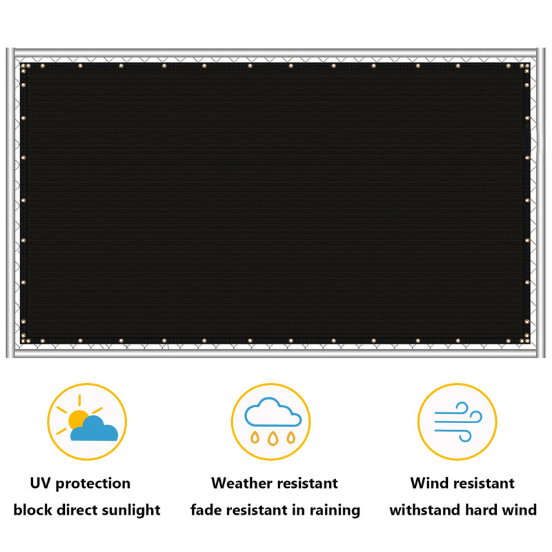 6' x 50' Black Heavy Duty Polyethylene Privacy Fence Screen
