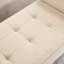 Chambre classique en velours beige avec rangement - Tabouret de 51,5 po doux et pratique
