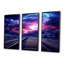 Lavande, train, rails, fuchsia, coucher de soleil I - ensemble d'art mural train-1907867875-1907867885