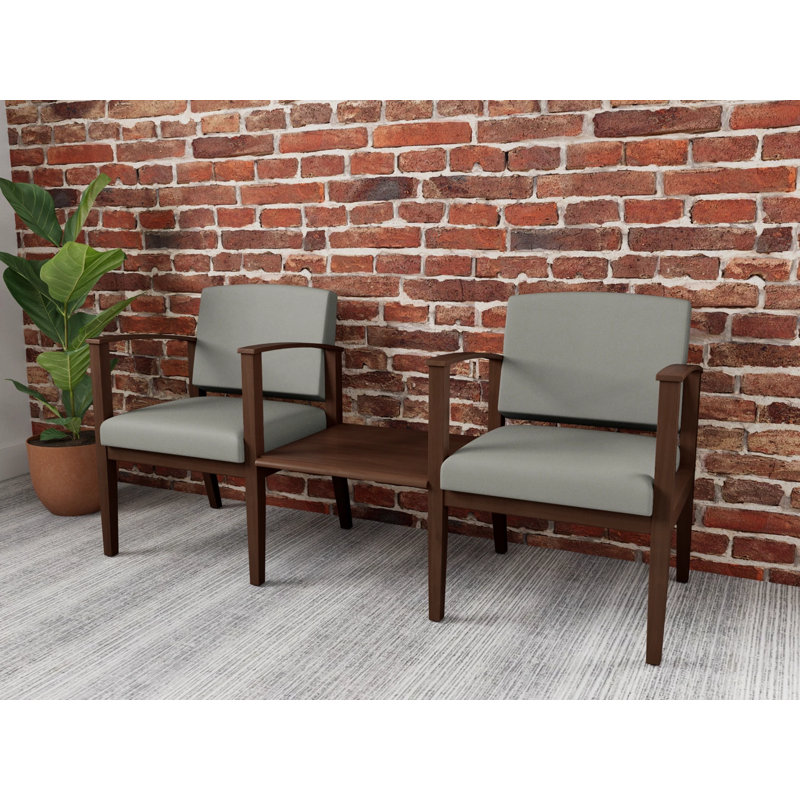 Structure en bois tandem 2 places avec table centrale Amherst, Noyer Riftwood, Patriot Plus
