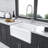 Small Farmhouse Sink -24 Inch Kitchen Sink White Apron-Front Ceramic Single Bowl Small Reversible Farm Sink Laundry Room Sink