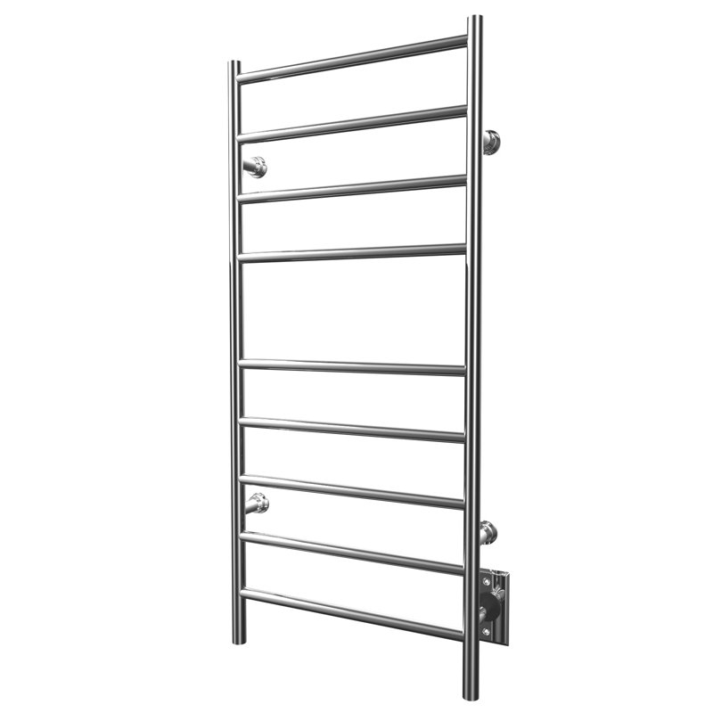 Chauffe-serviettes électrique mural en acier 18 po x 40 po Kontour Linear , H 40 po x l 18 po x P 4 po, Chrome, Câblé