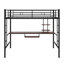 Lit mezzanine avec bureau, tablette et plateau à clavier simple, lit superposé avec 2 tablettes et un bureau pour économiser de l'espace