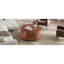 Table basse rotative en bois Burl avec 2 tiroirs, plateau rotatif à 360 °, noyer, 28,4 po