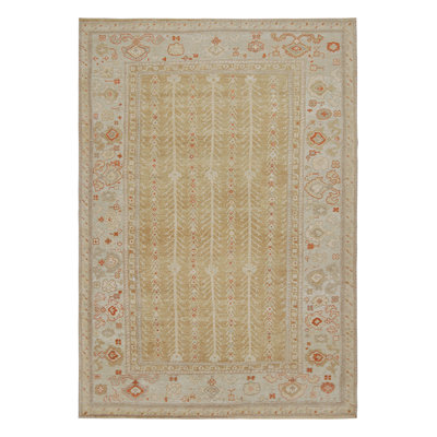 Modern Hand Knotted Silk Floral Area Rug