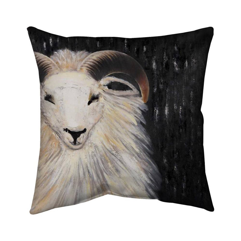 Bushy ram - 26"x26" Throw pillow cover - Poly twill - Print on demand, 26" x 26"