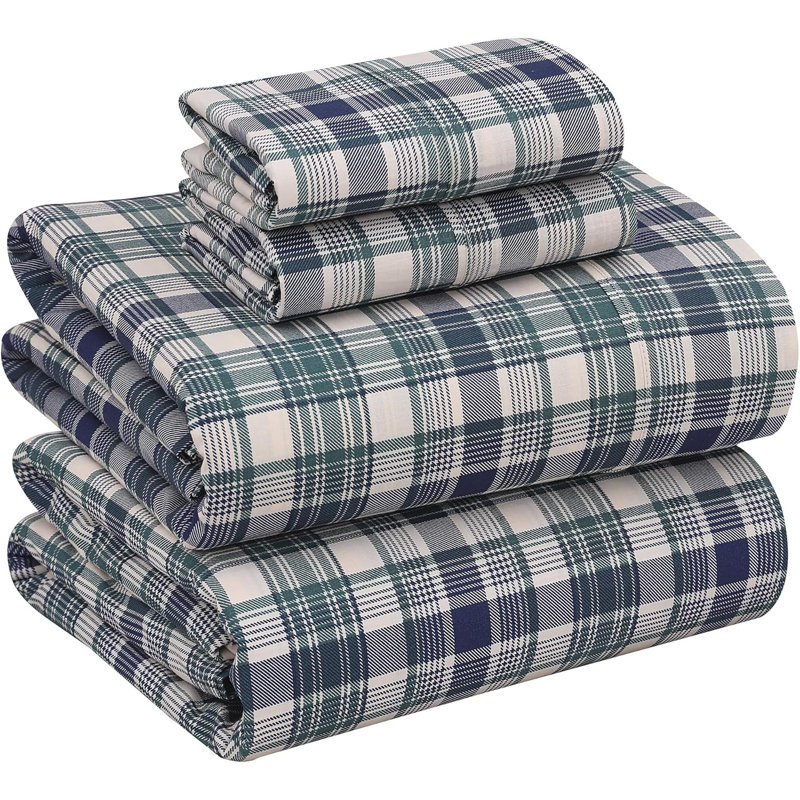 100% Cotton Sheets Sets Soft Crispy Percale Cooling Sheets 16 Inch Deep Pocket Bed Sheets, Twin Sheet Set with 1 Pillowcase