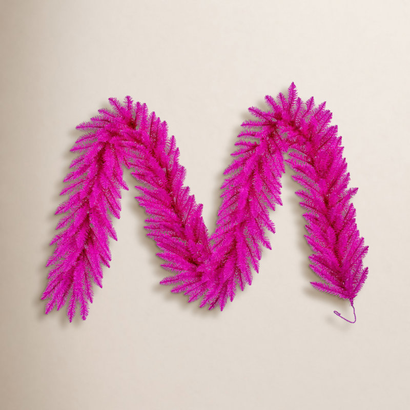 9' x 14" Hot Pink Artificial UnLit Garland with 270 Realistic PVC Tips.