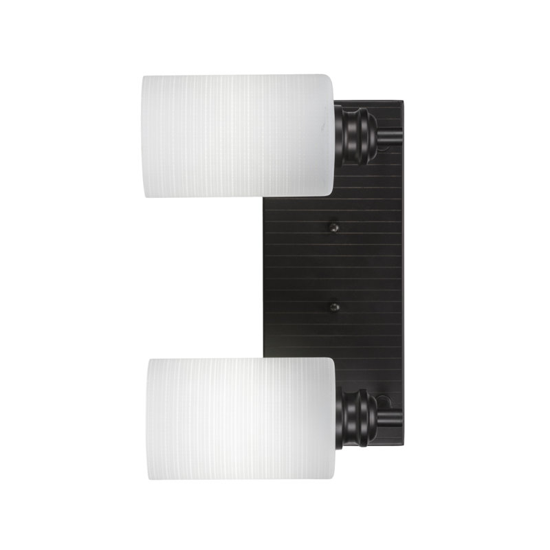 Barre d'éclairage de salle de bain 2 lumières Edge, Espresso, Blanc