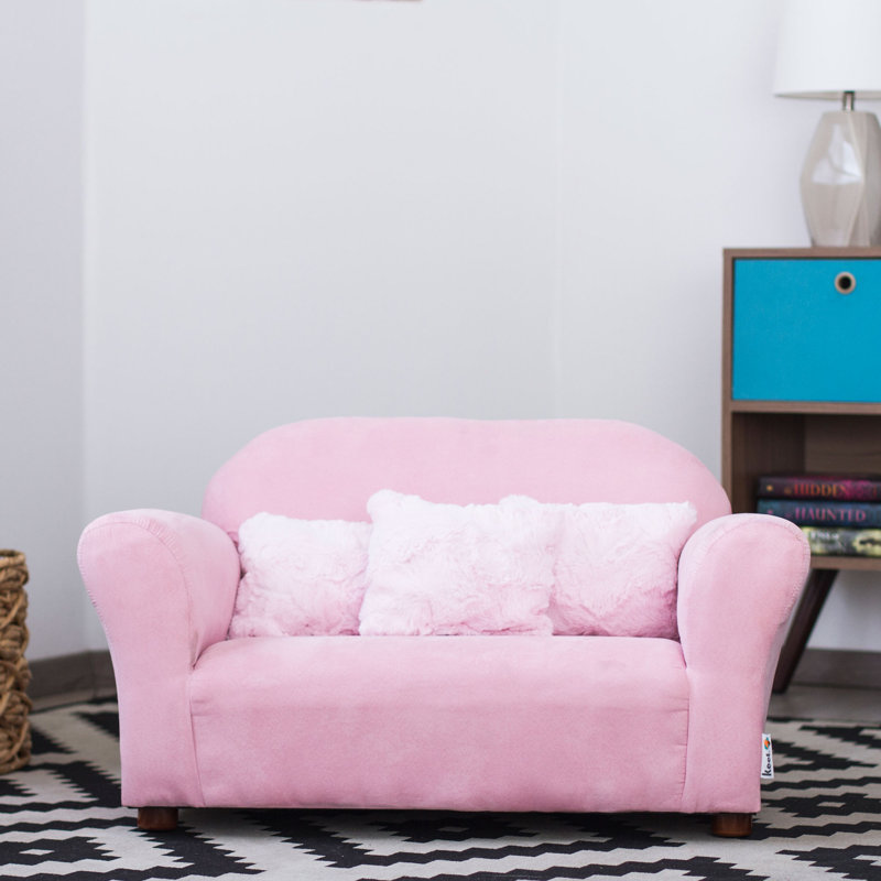 Spitzer Kids Club Sofa with Accent Pillows, Pink