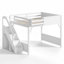 Grand lit mezzanine avec garde-robe et rangement intégrés, bois massif, escaliers, garde-corps, tablettes, sans sommier, blanc-1721736587-1721736589