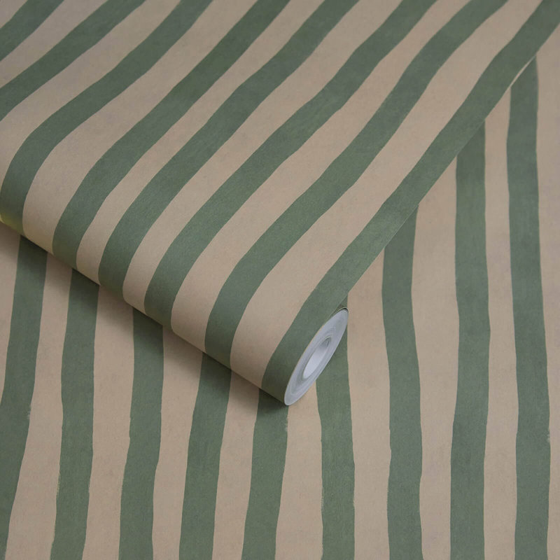 Artist's Stripe Wallpaper, Euphorbia/Alabaster