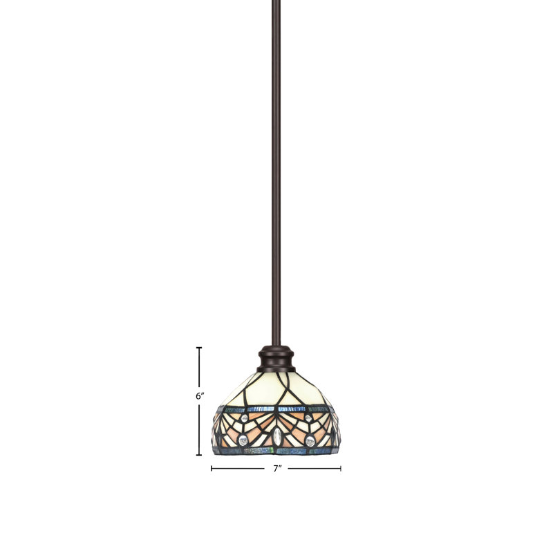 Mini-luminaire suspendu avec tige Edge et verre Royal Merlot 7 po, Espresso