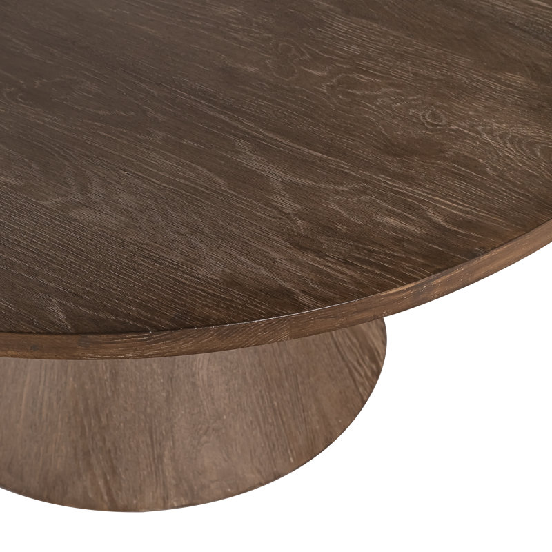 Solid Oak Wood Round Dining Table with Seating for 4