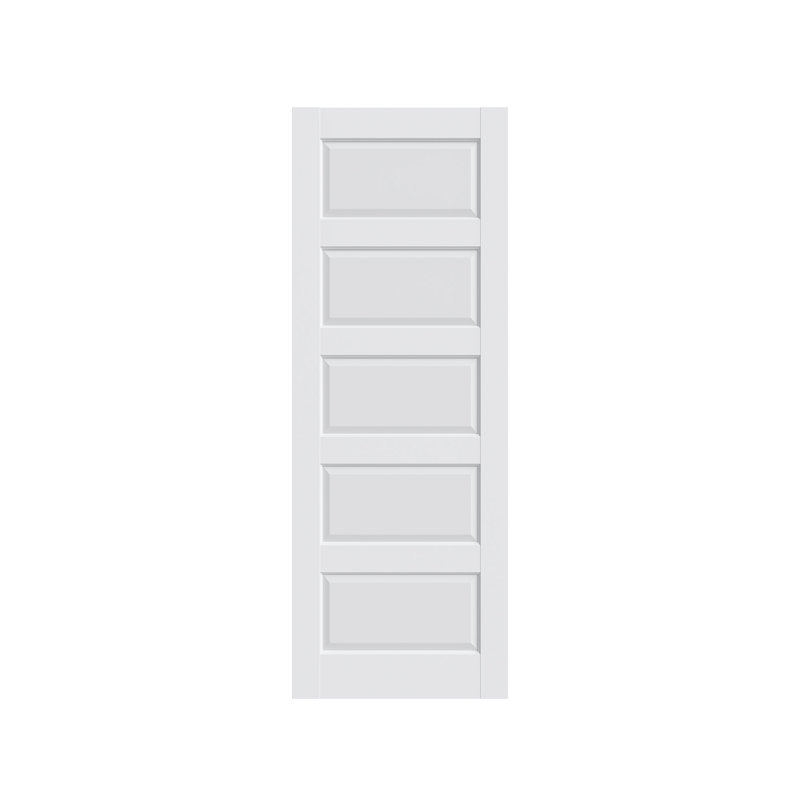 Dalle de porte intérieure à 5 panneaux 30 po x 80 po ZHOWI, porte en bois aggloméré blanc à noyau solide, quincaillerie non incluse