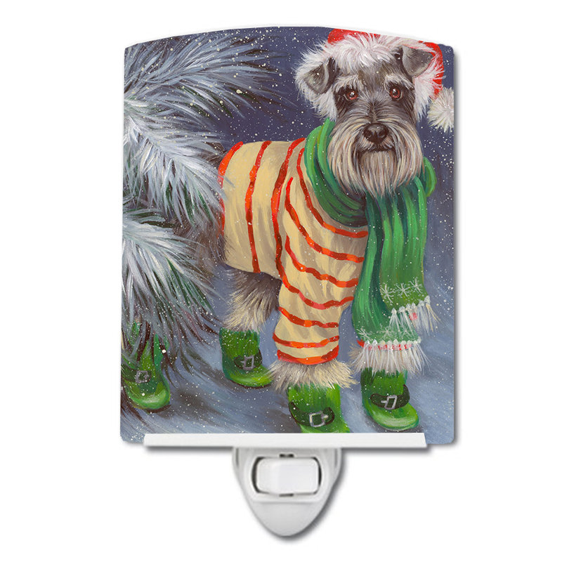 Veilleuse Boxer, Schnauzer avec bottes vertes