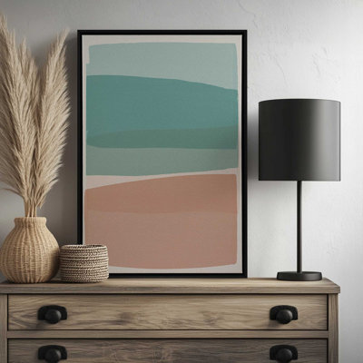 Reproduction d'art moderne turquoise et rose par Garima Dhawan