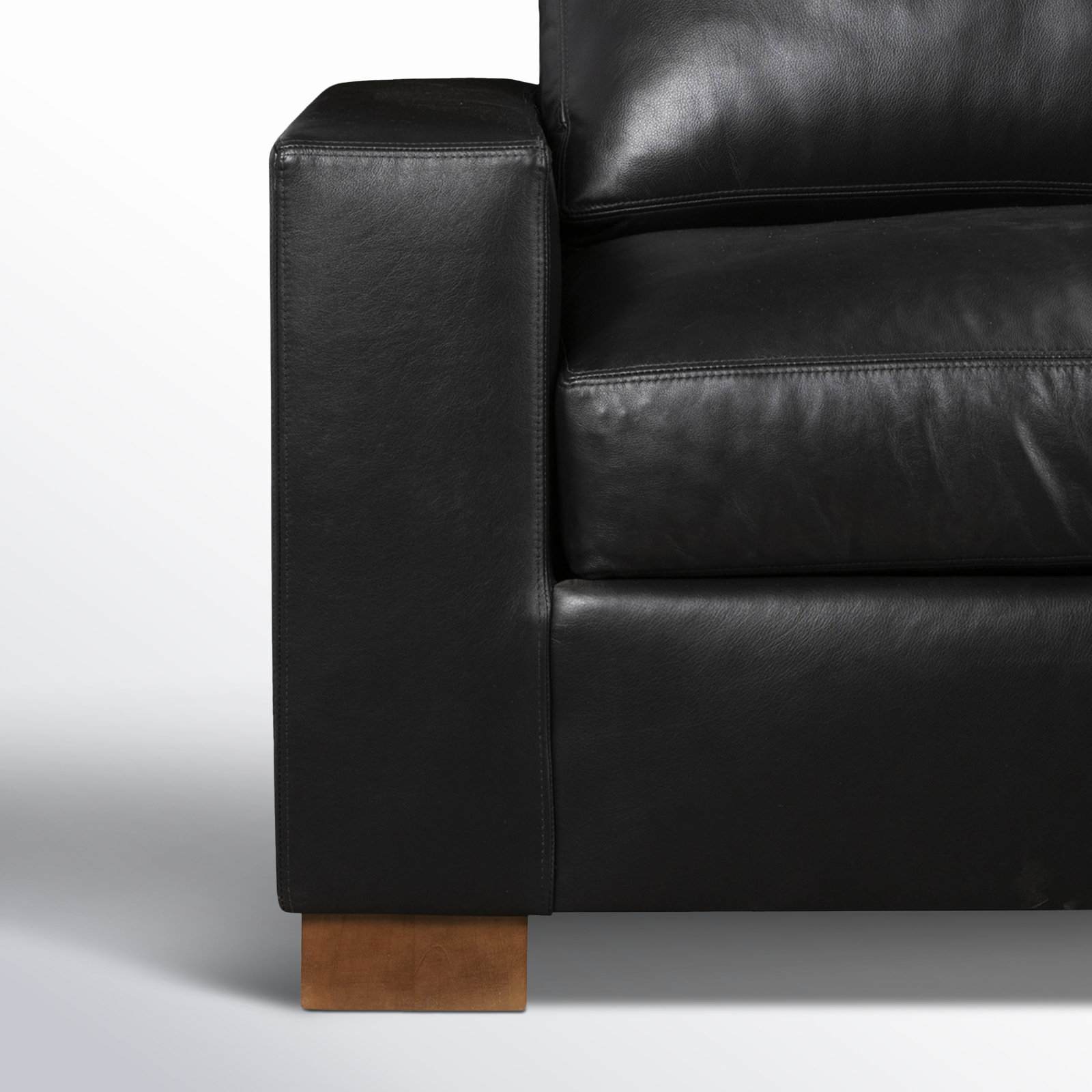  Jonie 66" Genuine Leather Loveseat, Revelation Midnight Genuine Leather