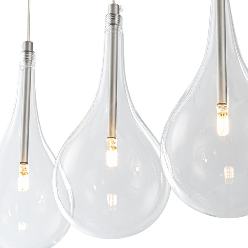 Eathyn 5-Light Teardrop Glass Kitchen Island Pendant