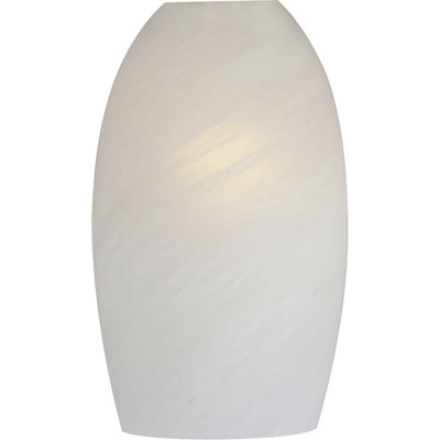 Abat-jour suspendu en verre blanc albâtre H 8,5 po x l 5 po Dunlevy