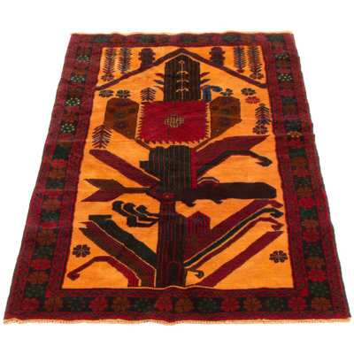 Tapis rouge clair orange 3 pi 8 po x 6 pi 8 po Lynnisha