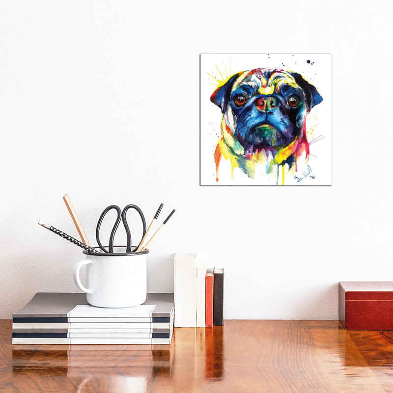 Pug III - Wrapped Canvas Painting, 30.48 cm H x 30.48 cm W