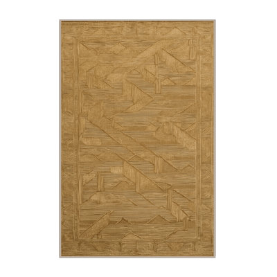 Machine Washable Art Deco Brown Area Rug