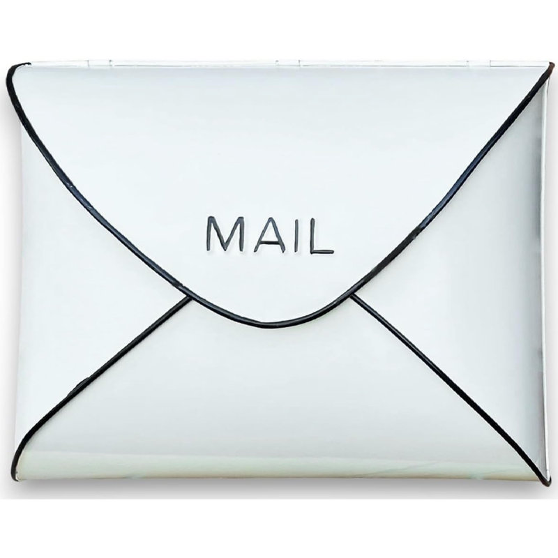 Envelope Mailbox, Off White With Black Tubing,
