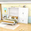 Grand lit escamotable en bois avec tablettes-1420876880