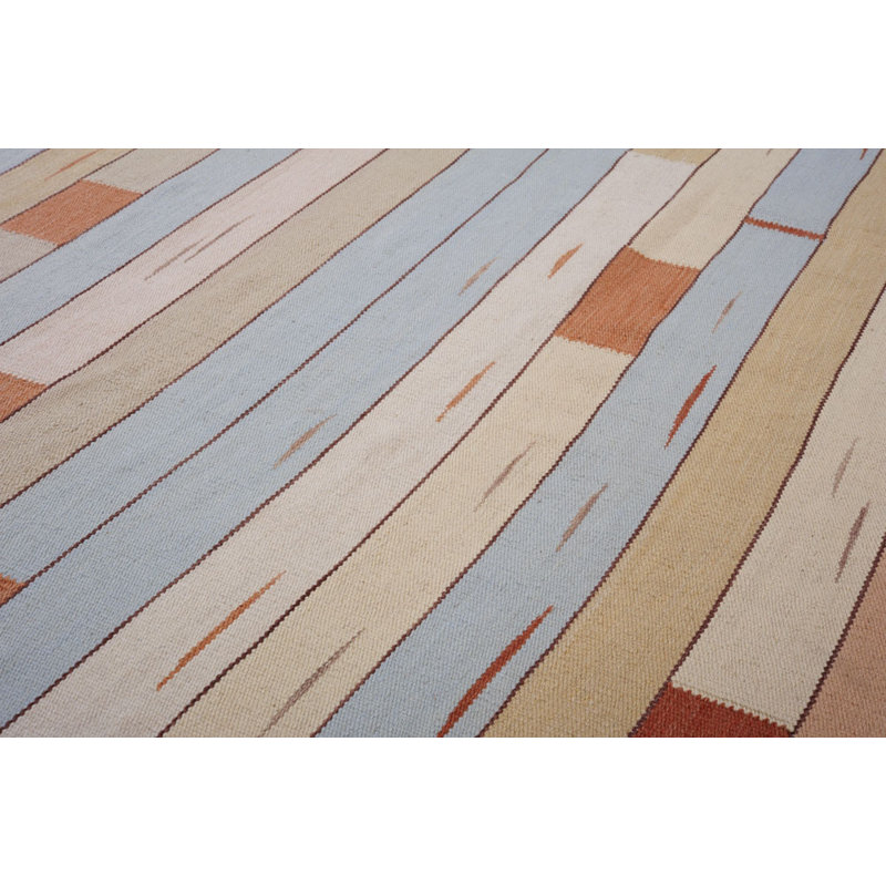 Tapis brun/beige handwoven à tissage plat