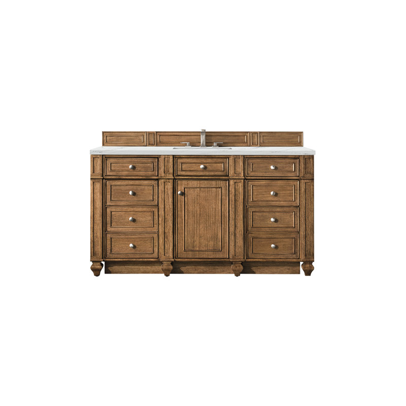 Bristol 60'' W Single Bathroom Vanity Base, Saddle Brown