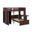 Lit mezzanine simple avec tablettes, bureau et garde-robe-1202505697