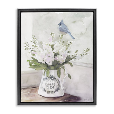 «Blue Cardinal on Spring Bouquet Carpe Diem» par Stellar Design Studio