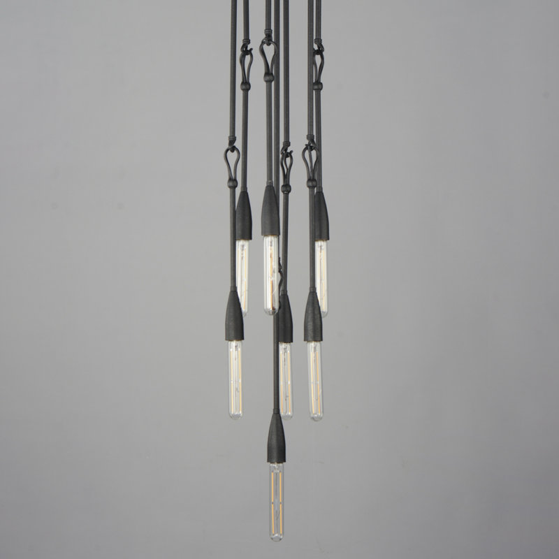 Luminaire suspendu grappe anthracite 7 lumières Demetress