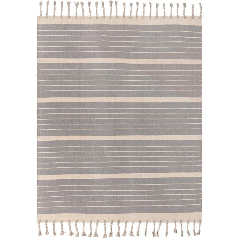 Yellville Cotton Striped Indoor Rug, Rectangle 8' x 10'