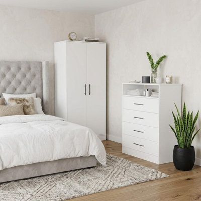 Ensemble de chambre à coucher blanche deux pièces