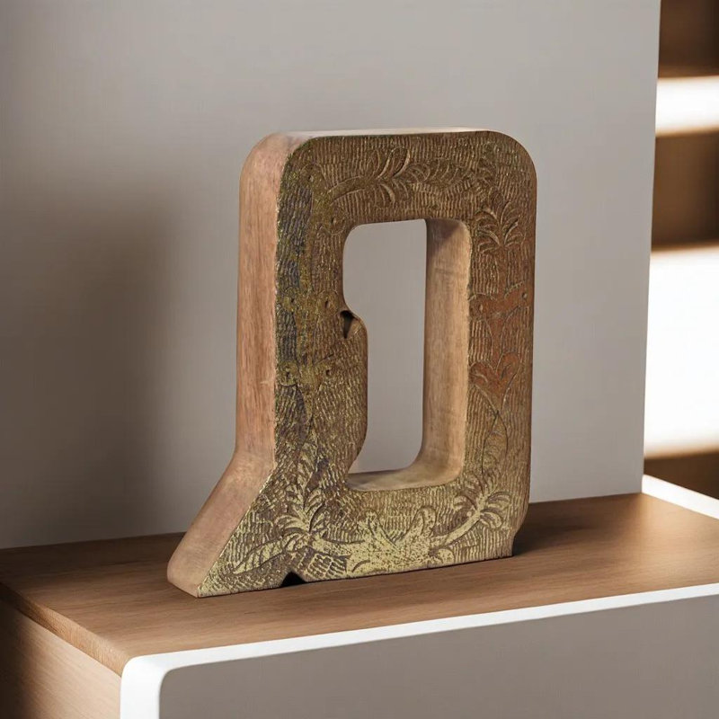 Haddam Text & Numbers Letter Block, Q, Gold