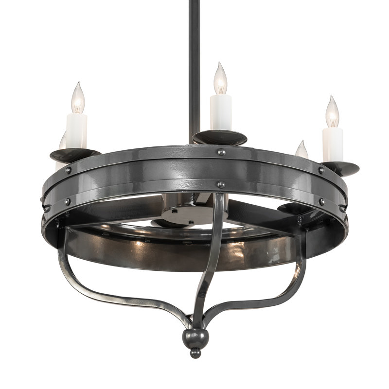 Lustre 6 lumières façon bougie Hasnain