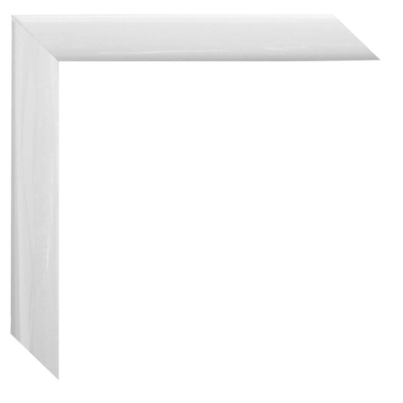 Laklyn Wood Picture Frame with Mat, Glossy White, 117"H x 21"W
