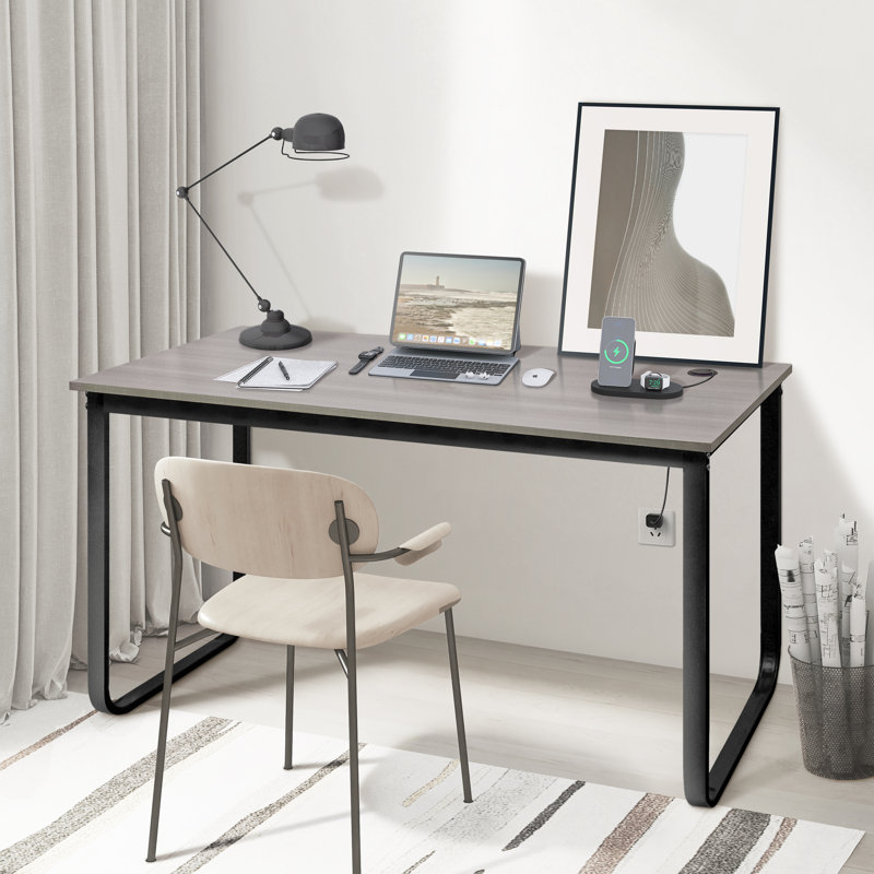 Diljaan 55'' Writing Desk, Modern U-Frame Home Office Computer Desk
