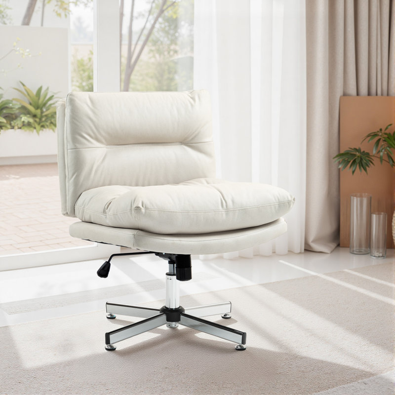 Fauteuil de bureau sans accoudoirs, chaise d'ordinateur Criss Cross, gris clair