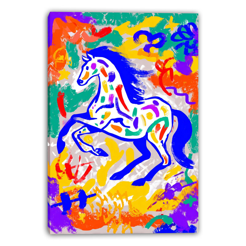 «Electric Pony», art mural sur toile tendue, L 30 po x H 40 po x P 1,5 po