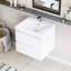 30" Bathroom Vanity With Sink, Wall Mounted. Resin Top Basin, Soft Close Drawers. Glossy White 24V11-30Gw. Elegant Element Countertop Practical Storage
