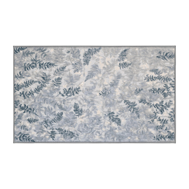 Machine Washable Gray Area Rug, Rectangle 7' x 10'