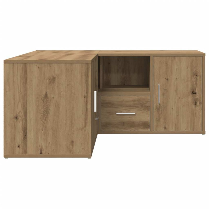 Unfinished TV Stand for TVs up to 70" with Fireplace Included, Artisan Oak