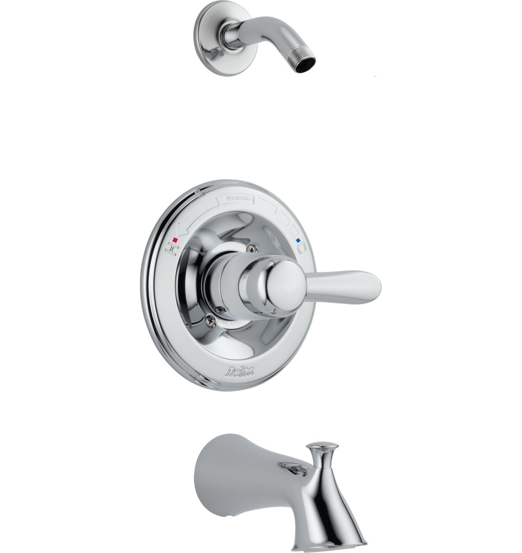 Lahara Pressure Balance Tub and Shower Trim with Metal Lever Handle and Monitor Delta 