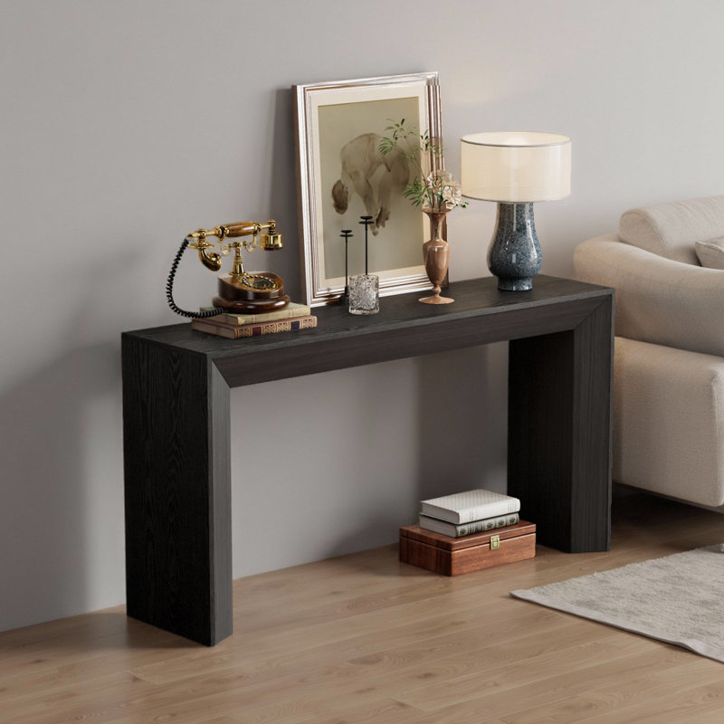 Table d'appoint 59,02 "pour le couloir du salon, Noir, Noir